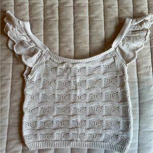 Jessica Simpson Cream Knit Crop Top